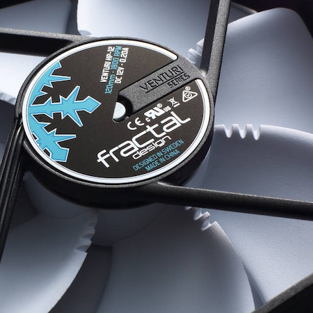 Fractal Design Venturi HP-12 White - PWM - Computer Fan - Silent Fan - High Airflow - Long Life Time - FDB-Bearings - Aerodynamically Shaped Struts ? 12v - 120 mm - White (Single)